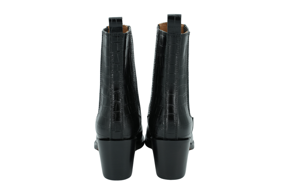 MI/MAI - BOTTINES CHELSEA "JANE II" NOIRES CROCOS