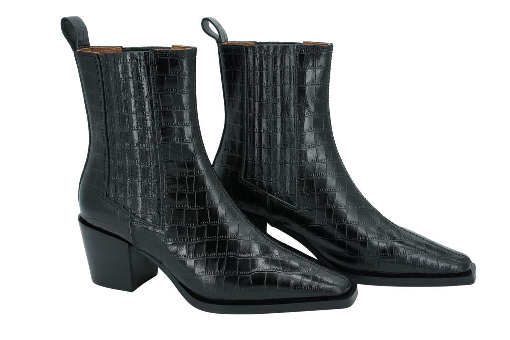 MI/MAI - BOTTINES CHELSEA "JANE II" NOIRES CROCOS