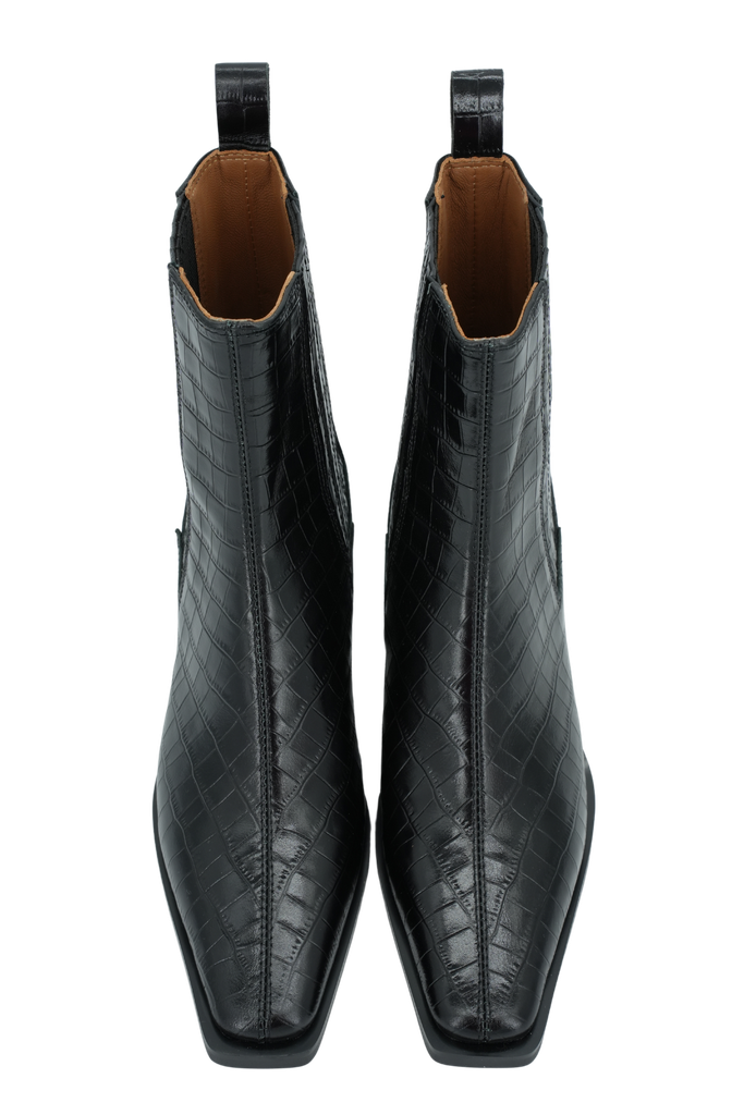 MI/MAI - BOTTINES CHELSEA "JANE II" NOIRES CROCOS