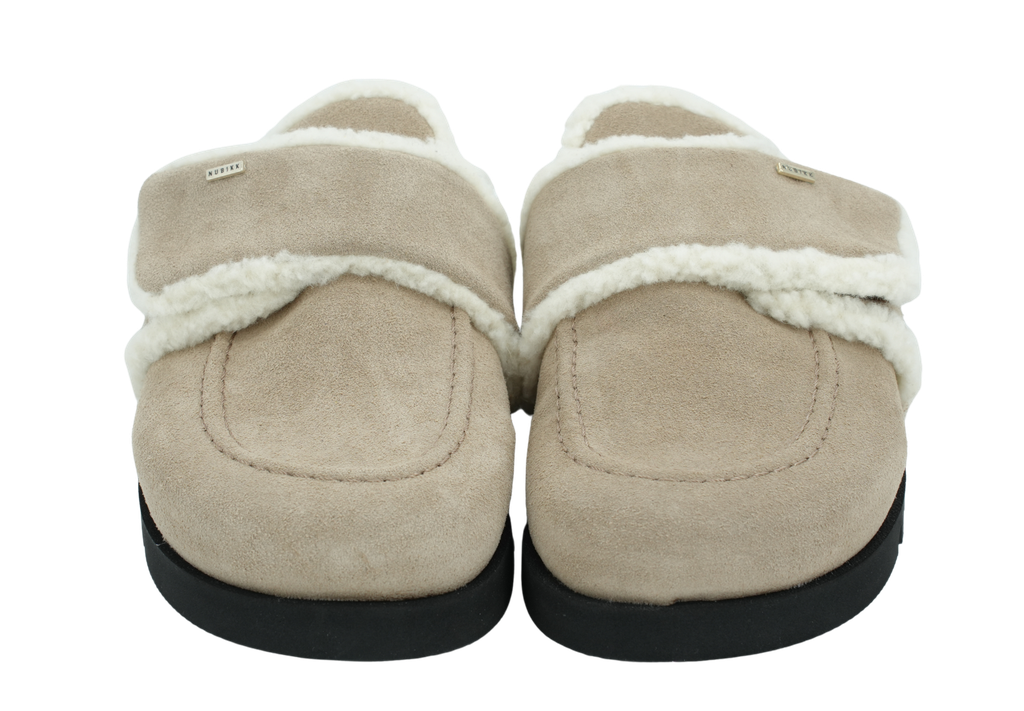 NUBIKK - SABOTS FOURRÉS "TEDDY CHUNKY FUR" TAUPE