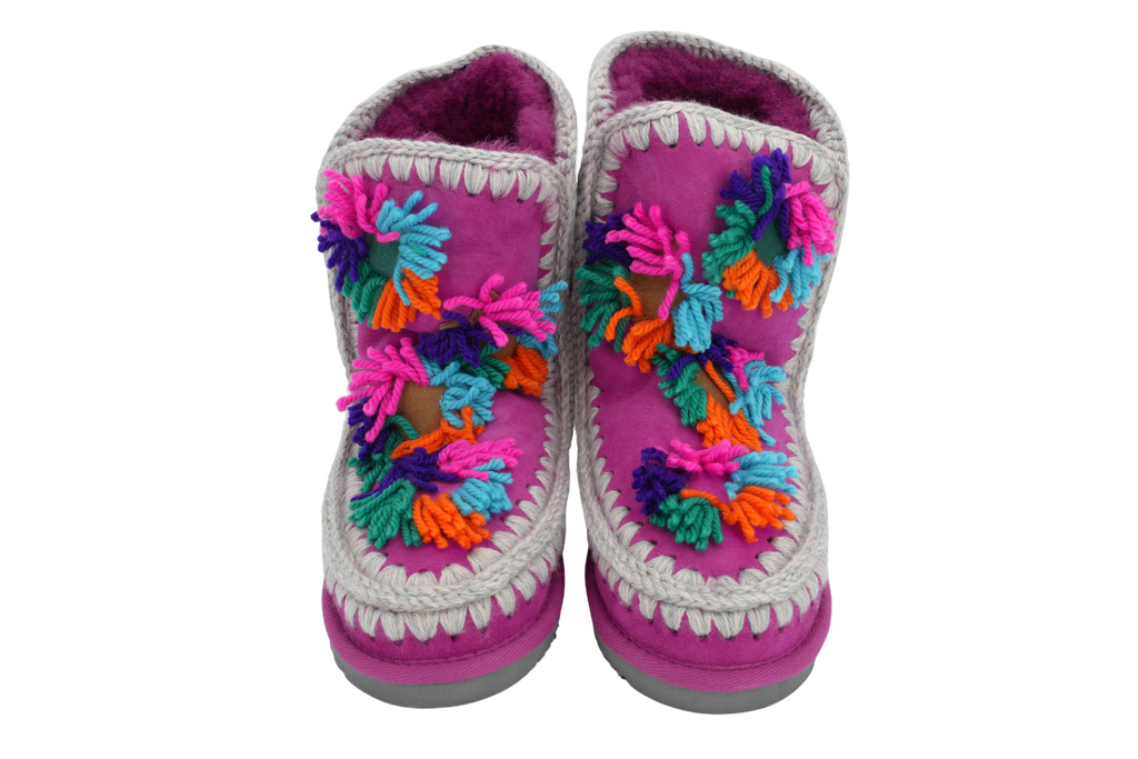 MOU - BOOTS FOURRÉES ROSE FLUO POUR ENFANT