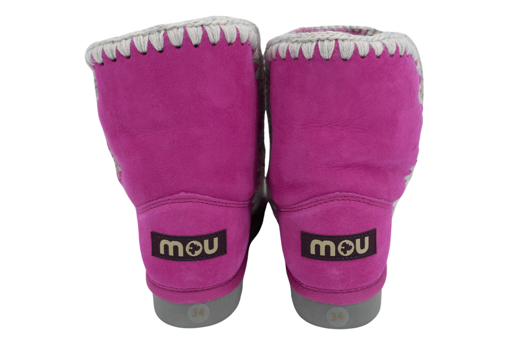 MOU - BOOTS FOURRÉES ROSE FLUO POUR ENFANT