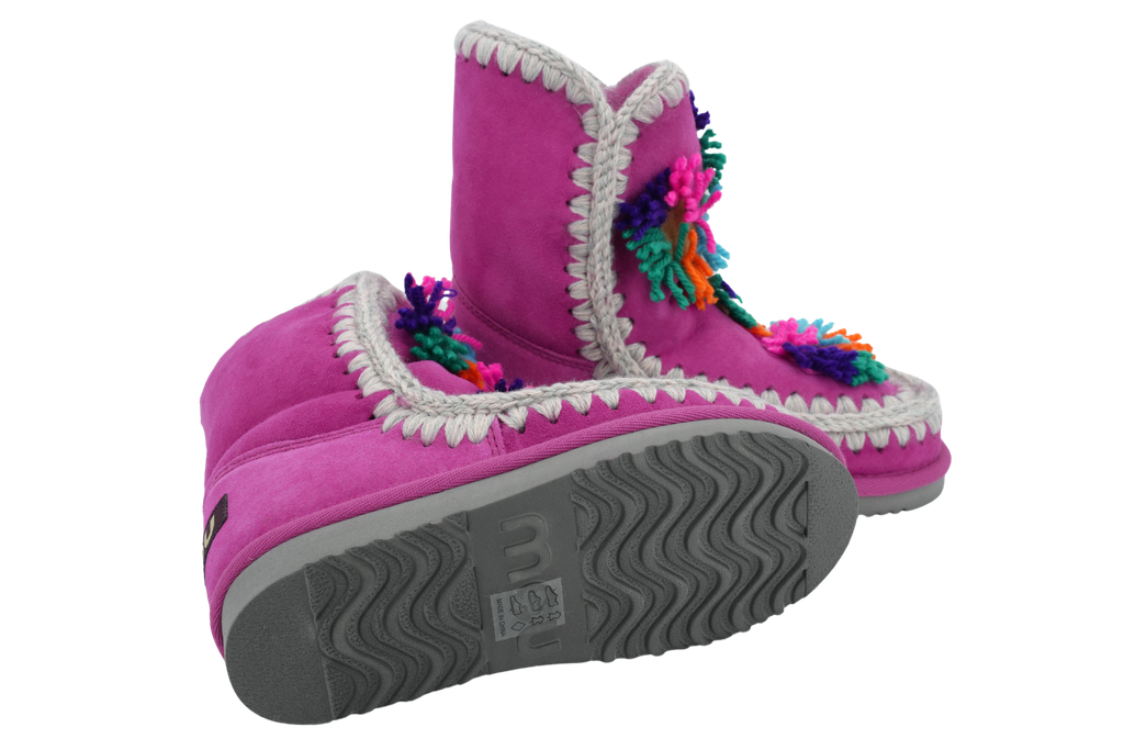 MOU - BOOTS FOURRÉES ROSE FLUO POUR ENFANT