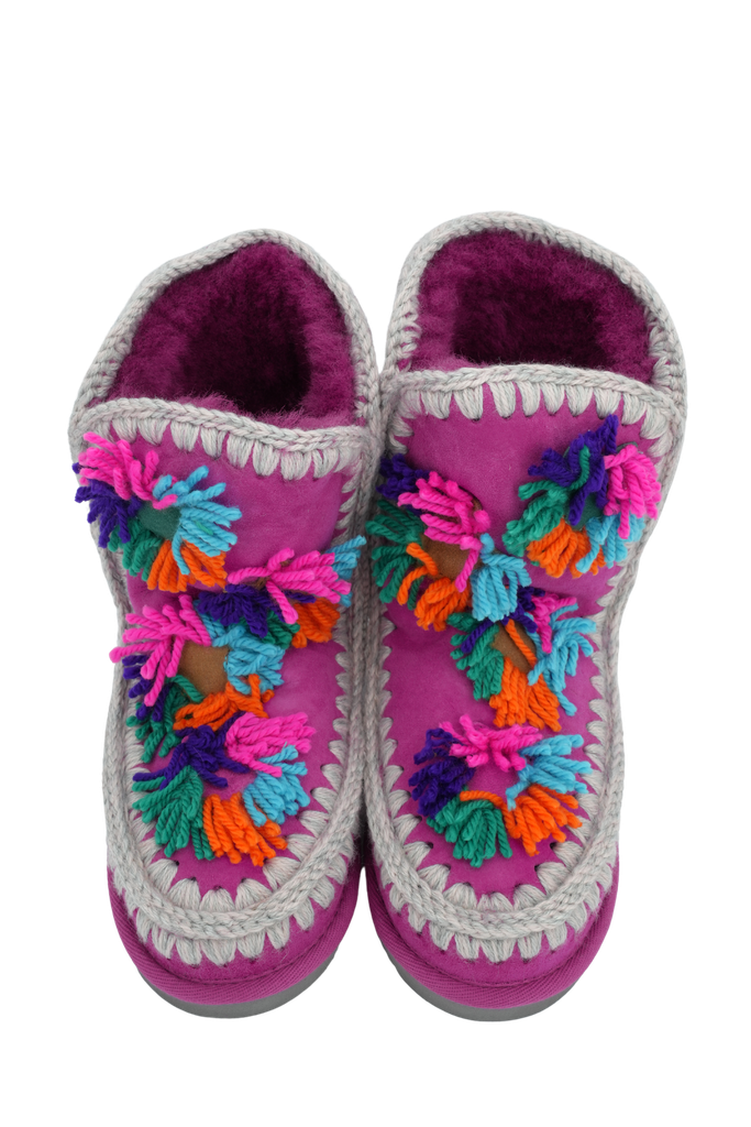 MOU - BOOTS FOURRÉES ROSE FLUO POUR ENFANT