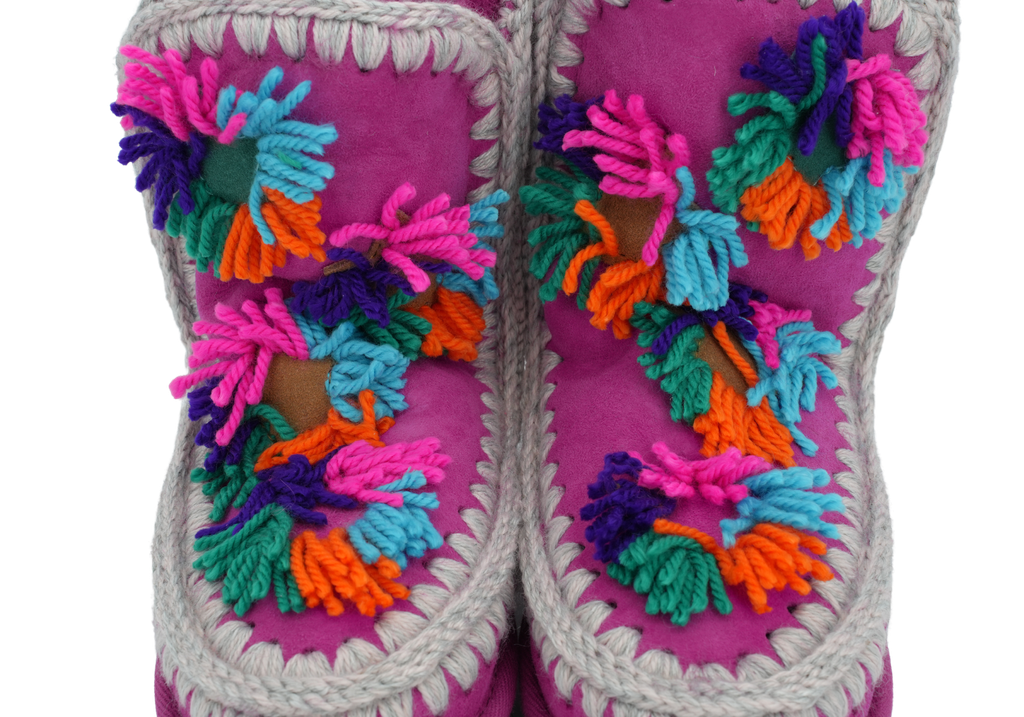 MOU - BOOTS FOURRÉES ROSE FLUO POUR ENFANT