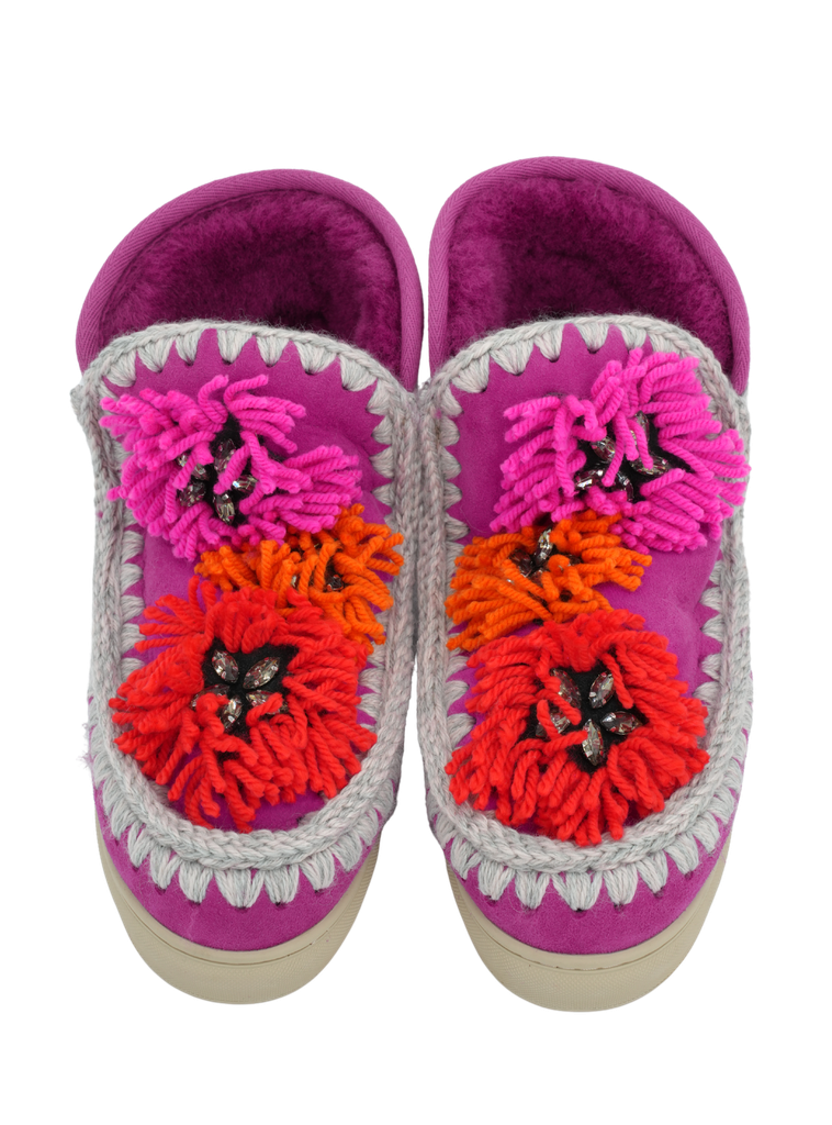 MOU - Sneaker # 09 wool flowers and rhinestones