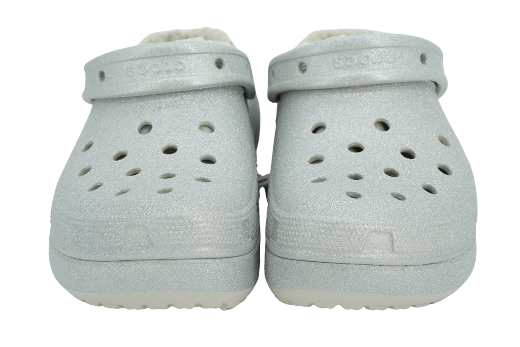 CROCS - SABOTS FOURRÉS ARGENTÉES À PAILLETTES