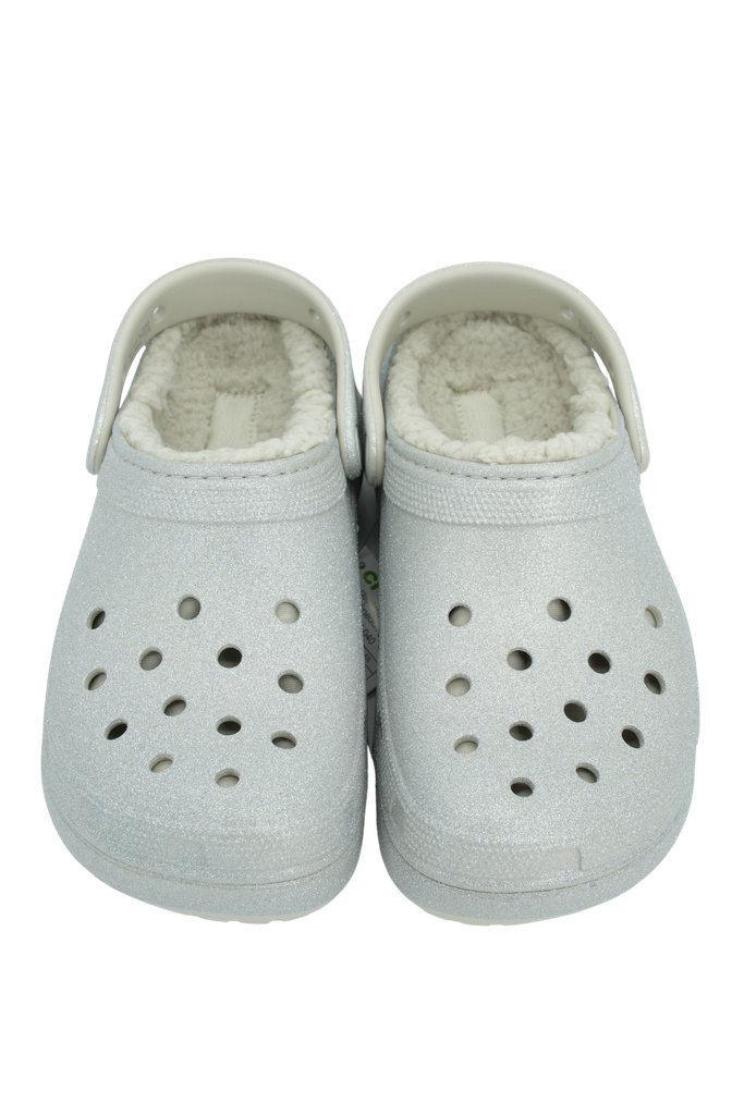 CROCS - SABOTS FOURRÉS ARGENTÉES À PAILLETTES