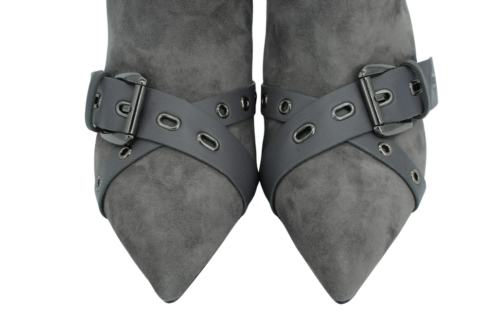 JEANNOT - BOOTS À TALONS GRIS SOURIS