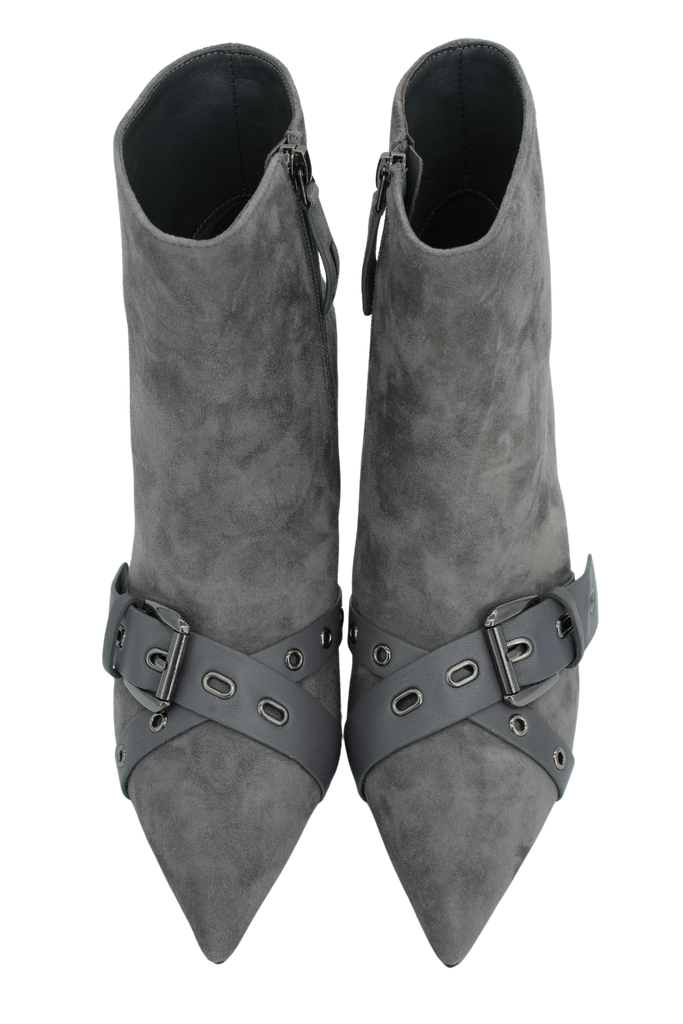 JEANNOT - BOOTS À TALONS GRIS SOURIS