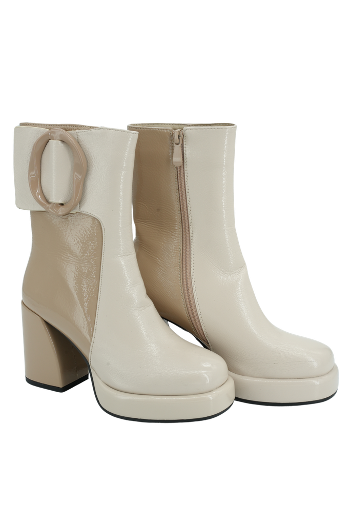 NOA HARMON - BOTTINES À TALONS BEIGES