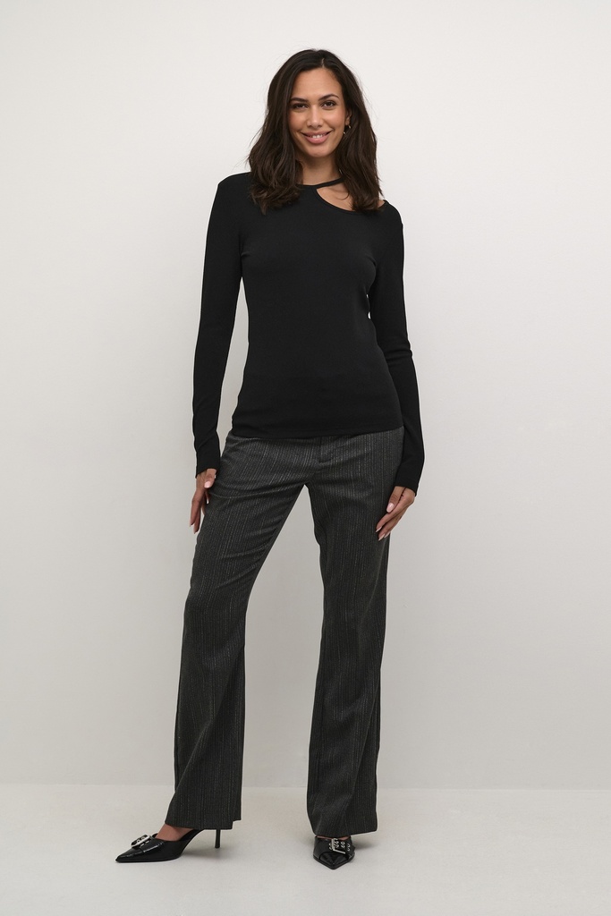 KAFFE - BLOUSE "KAMERIKKA" NOIRE À PAILLETTES
