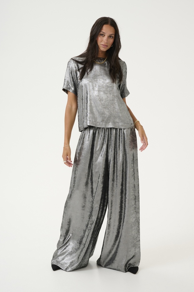 KAFFE - PANTALON "KALORINA" ARGENTÉ