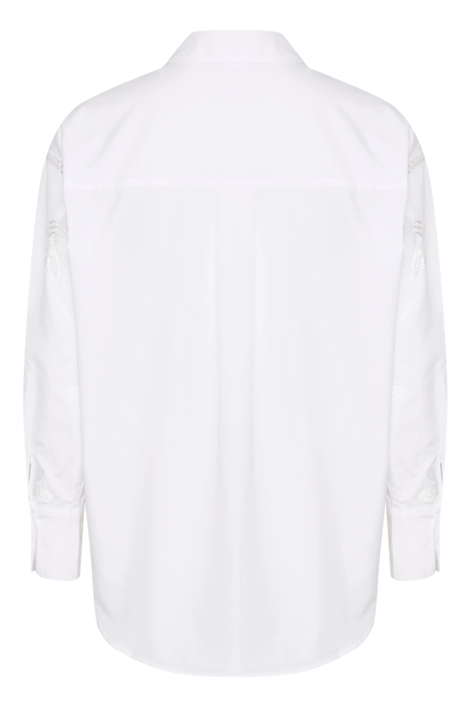KAFFE - CHEMISE "KAELSA" À SEQUINS BLANCHE