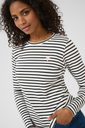 KAFFE - T-SHIRT MANCHE LONGUE "LIDDY" BLANC ET NOIR