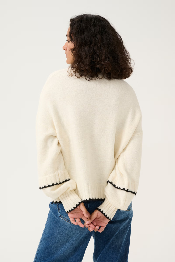 KAFFE - PULL EN MAILLE "KAVILLI" BLANC CASSÉ