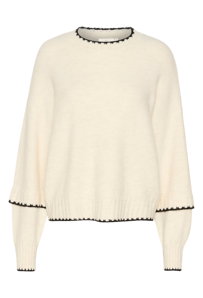 KAFFE - PULL EN MAILLE "KAVILLI" BLANC CASSÉ
