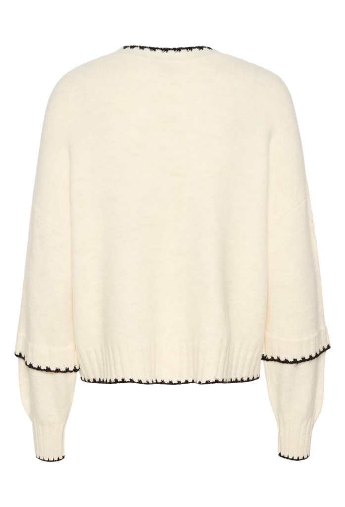 KAFFE - PULL EN MAILLE "KAVILLI" BLANC CASSÉ