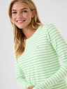 KAFFE - T-SHIRT MANCHE LONGUE "LIDDY" BLANC ET VERT
