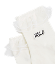 KARL LAGERFELD - CHAUSSETTES À VOLANTS "K/SIGNATURE" BLANCHES ET NOIRES