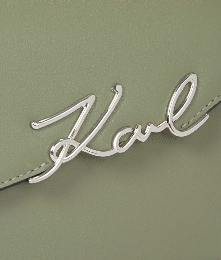 KARL LAGERFELD - SAC BANDOULIÈRE FIN "K/SIGNATURE" VERT