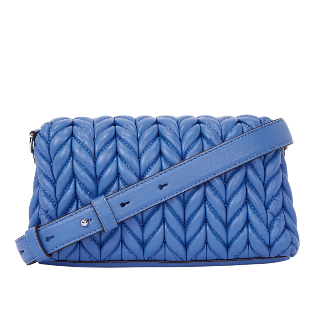 KARL LAGERFELD - SAC BANDOULIÈRE "K/WEAVE" BLEU ÉLECTRIQUE