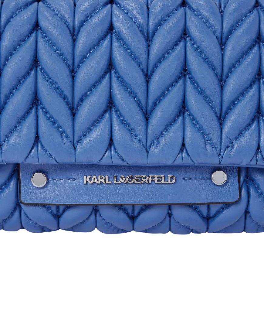 KARL LAGERFELD - SAC BANDOULIÈRE "K/WEAVE" BLEU ÉLECTRIQUE