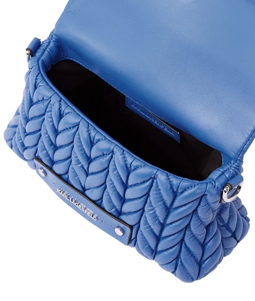 KARL LAGERFELD - SAC BANDOULIÈRE "K/WEAVE" BLEU ÉLECTRIQUE