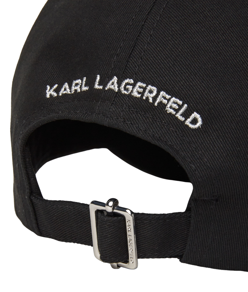 KARL LAGERFELD - CASQUETTE IKON KARL AVEC PIN'S NOIRE