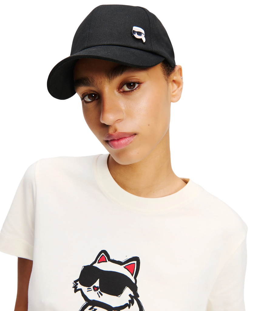 KARL LAGERFELD - CASQUETTE IKON KARL AVEC PIN'S NOIRE