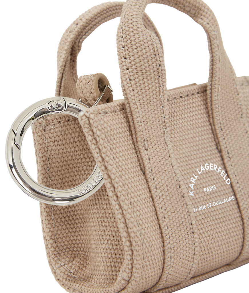 KARL LAGERFELD - PORTE CLÉ DE CABAS "RUE ST-GUILLAUME" BEIGE