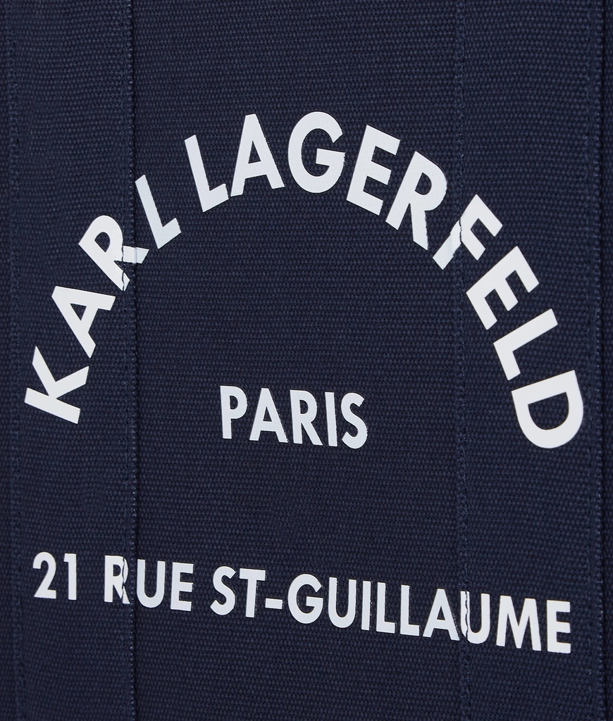 KARL LAGERFELD - CABAS CARRÉ DE TAILLE MOYENNE "RUE ST-GUILLAUME" BLEU MARINE