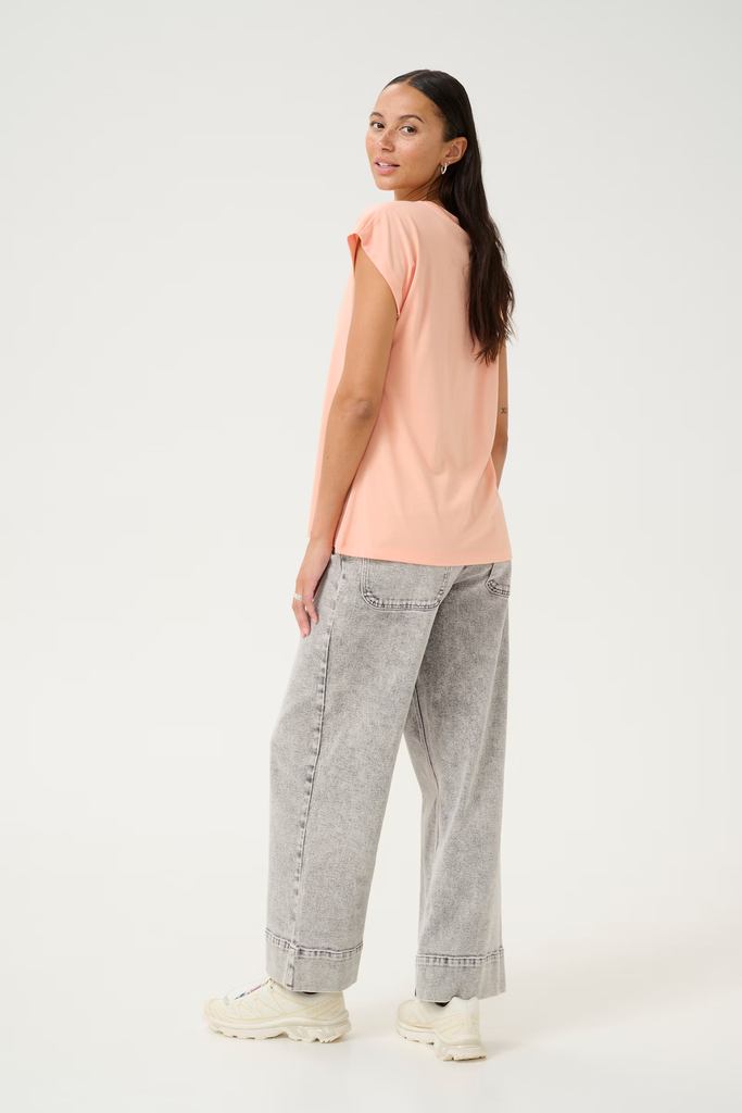 KAFFE - T-SHIRT "KALISE" PÊCHE