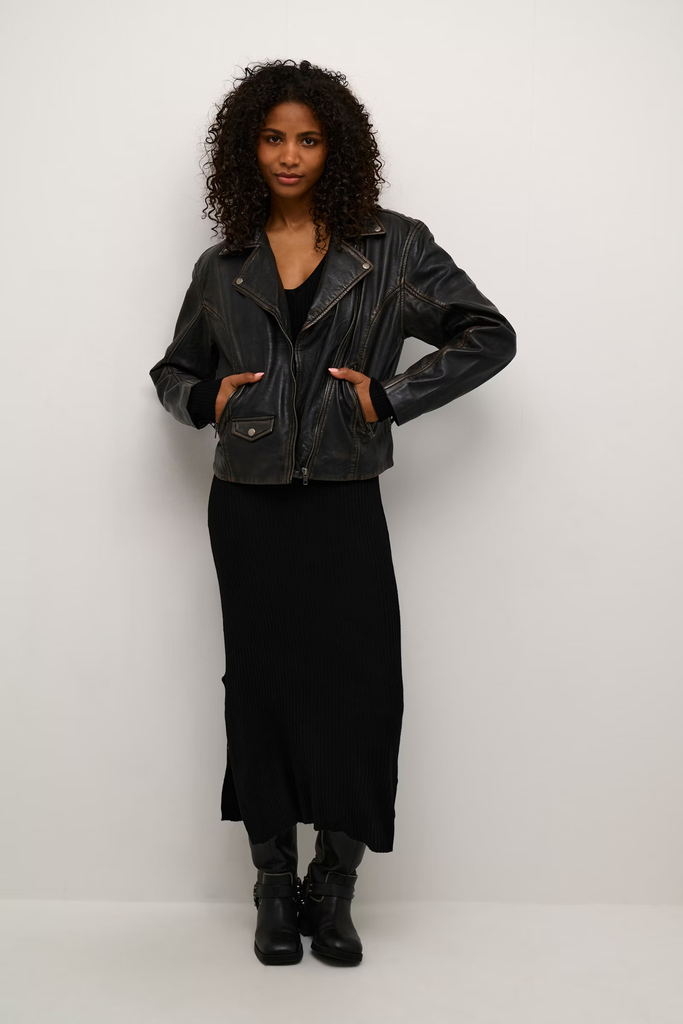 KAFFE - VESTE EN CUIR "KAJANE"