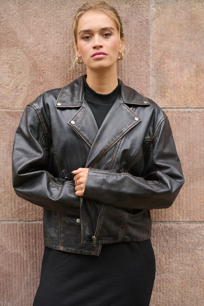 KAFFE - VESTE EN CUIR "KAJANE"