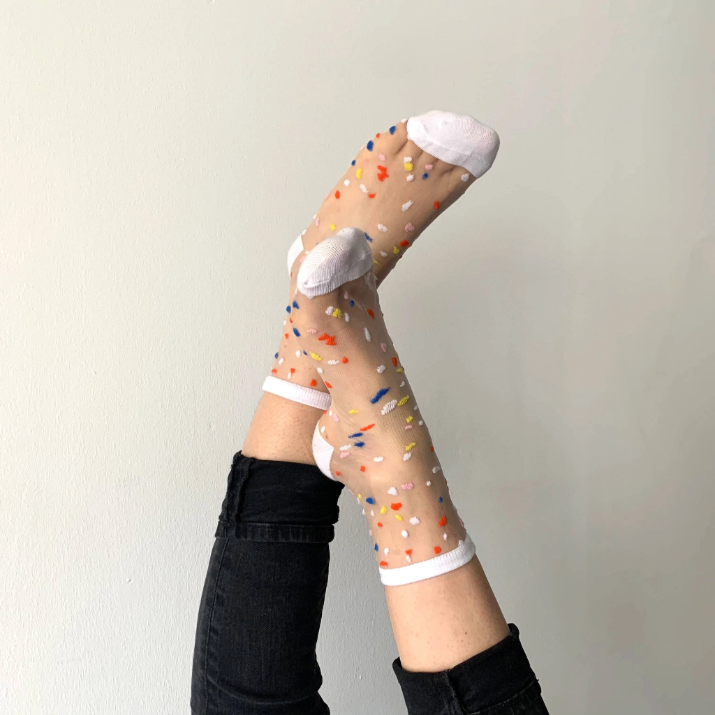 SOCKETTE - CHAUSSETTES TRANSPARENTES CONFETTIS