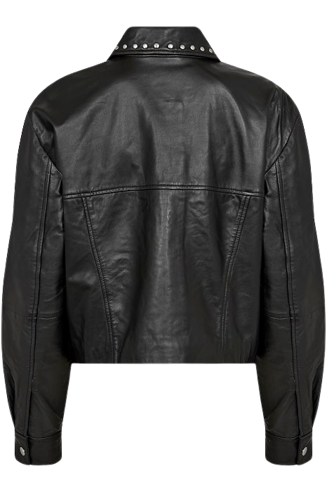 KAFFE - VESTE EN CUIR NOIRE "KACASSIE"