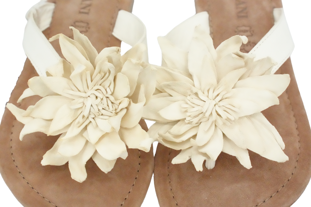 LAZAMANI - SLIPPERS WHITE FLOWERS