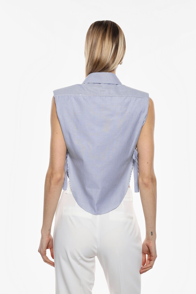 IMPERIAL - CHEMISE RAYÉE SANS MANCHES AVEC NŒUDS