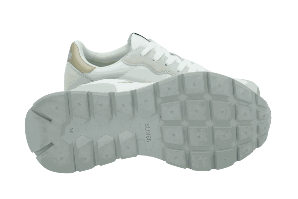 SUN68 - BASKETS "ALLY GOLD" BLANCHES