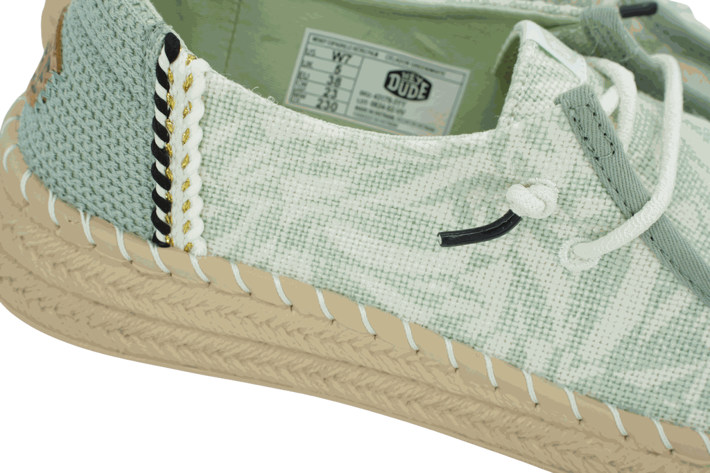 HEY DUDE - ESPADRILLES "WENDY RETRO PALM" VERTES MENTHES