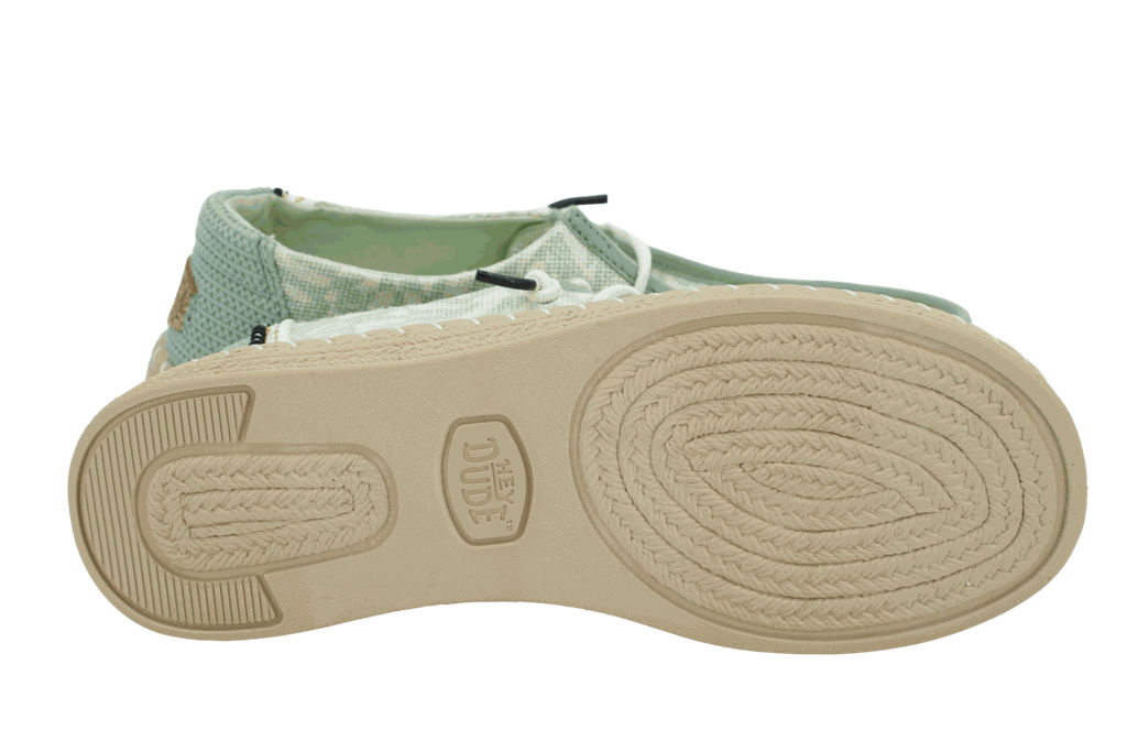 HEY DUDE - ESPADRILLES "WENDY RETRO PALM" VERTES MENTHES