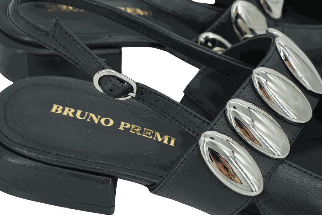 BRUNO PREMI - BALLERINES NOIRES BIJOUX ARGENTÉS