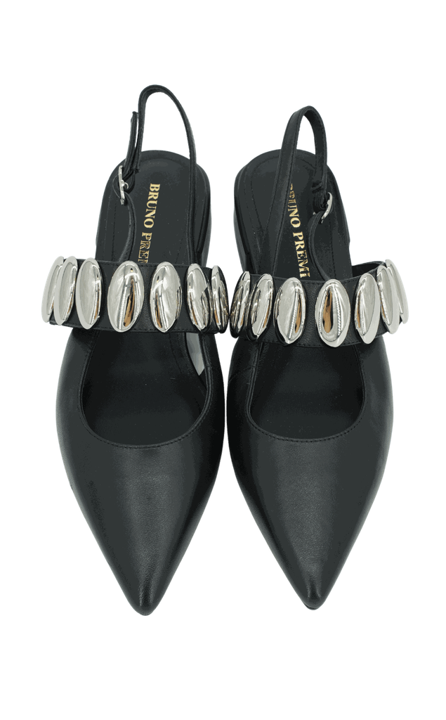 BRUNO PREMI - BALLERINES NOIRES BIJOUX ARGENTÉS