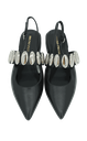 BRUNO PREMI - BALLERINES NOIRES BIJOUX ARGENTÉS