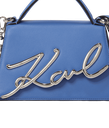 KARL LAGERFELD - PETIT SAC BANDOULIÈRE "K/SIGNATURE" BLEU ÉLECTRIQUE