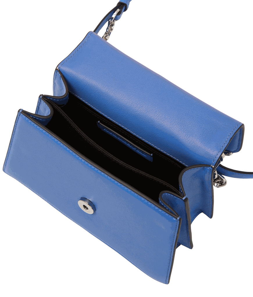 KARL LAGERFELD - PETIT SAC BANDOULIÈRE "K/SIGNATURE" BLEU ÉLECTRIQUE