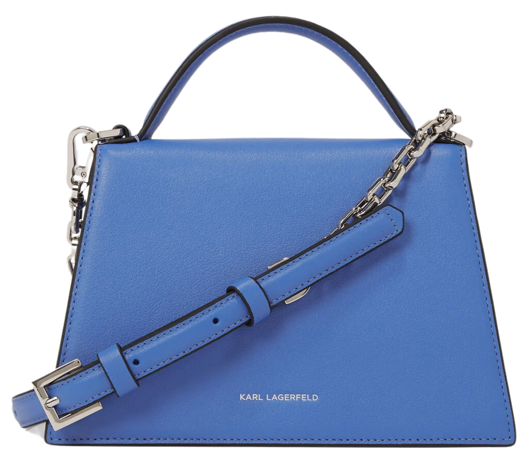 KARL LAGERFELD - PETIT SAC BANDOULIÈRE "K/SIGNATURE" BLEU ÉLECTRIQUE