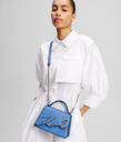 KARL LAGERFELD - PETIT SAC BANDOULIÈRE "K/SIGNATURE" BLEU ÉLECTRIQUE