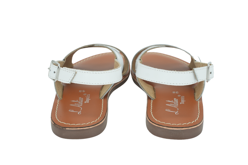 L'ATELIER TROPEZIEN - SANDALES BRIDES CROISÉES BLANCHES